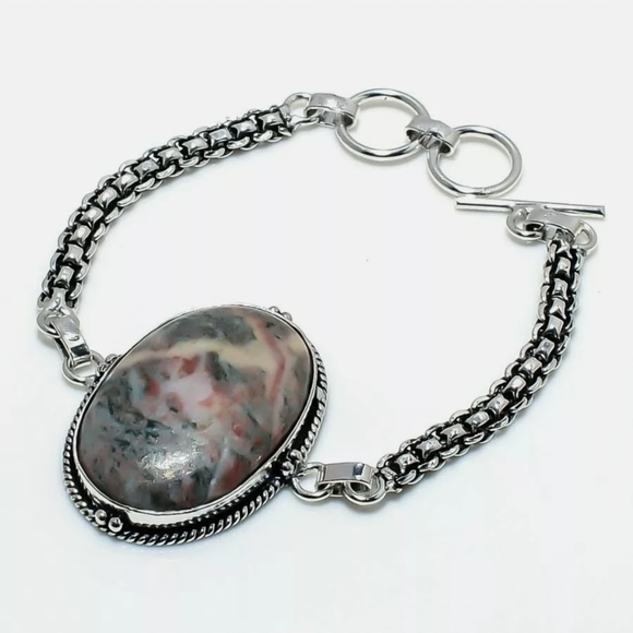 New Rosetta Jasper Silver Bracelet. - Picture 1 of 1
